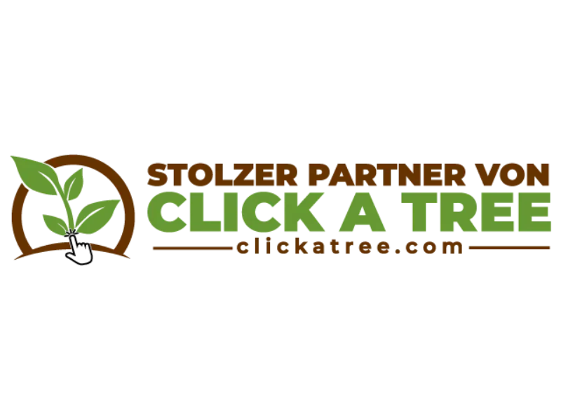 Partnerlogo von click a tree, mit einer grünen Pflanze