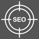 Zielscheibe mit dem Schriftzug SEO in der Mitte, auf einem grauen Hintergrund