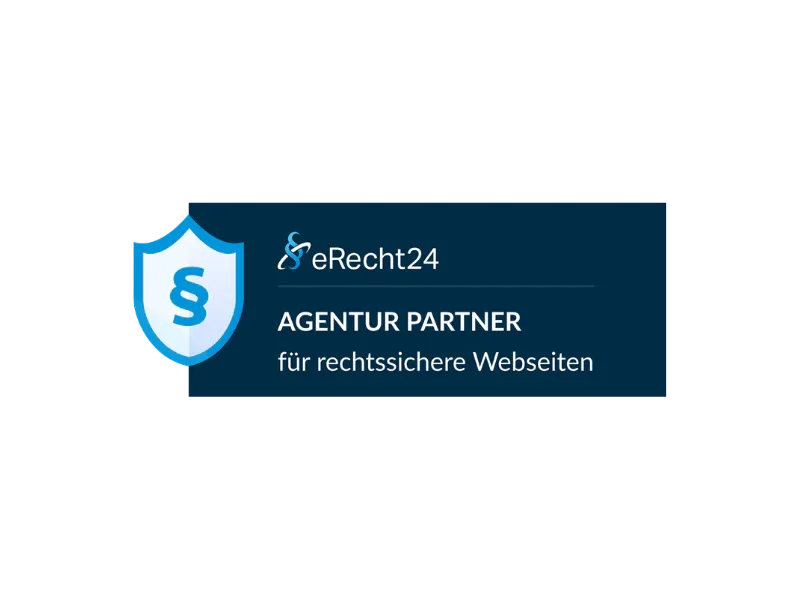 Agentur-Partner Siegel der Firma eRecht24.