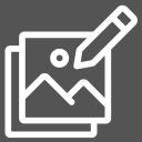 Stift mit 2 Bildern auf grauem Hintergrund