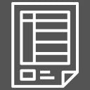 Dokument Symbol in weiß, auf grauem Hintergrund