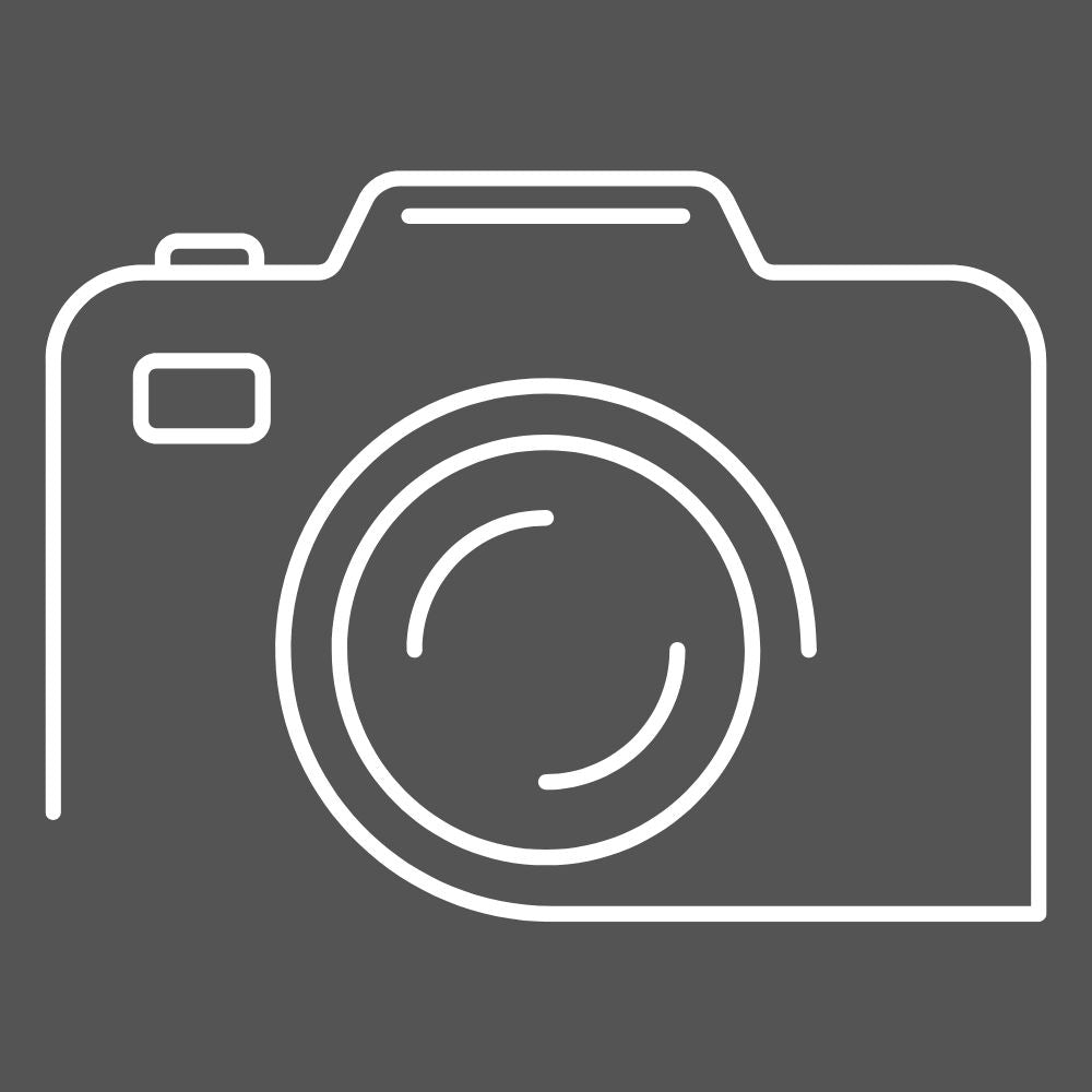 weiße Kamera auf einem grauen Hintergrund