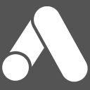 Ein Symbol das aussieht wie ein A, dass für Ads steht, auf einem grauen Hintergrund