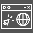 Website in weiß, auf grauem Hintergrund